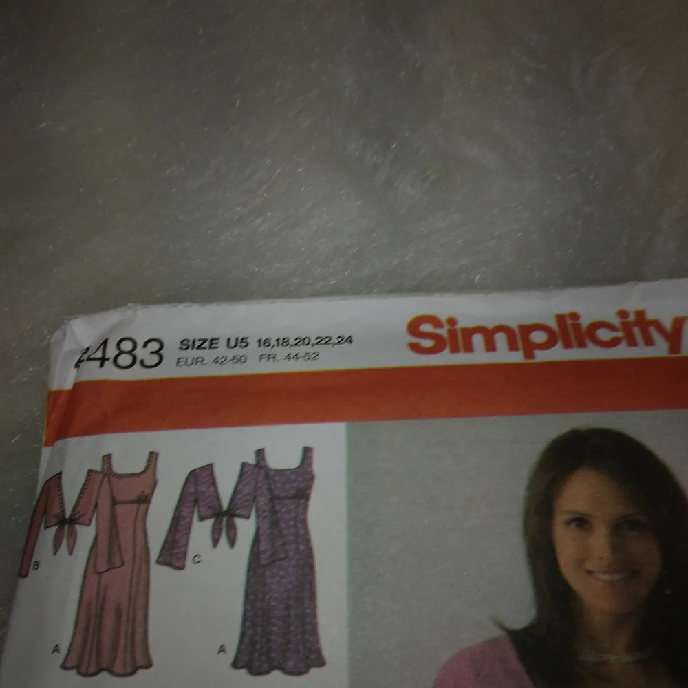 SIMPLICITY 4483 sz 16-24 Misses dress with jacket variations.